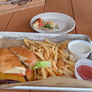 Fat tony with fries and ranch dressing