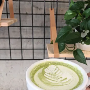 Matcha and greenery