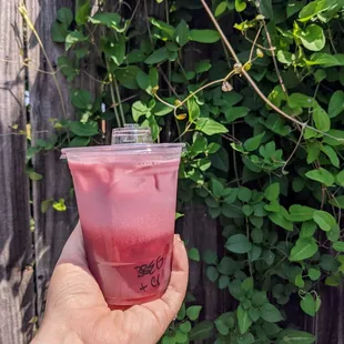 Blackberry Earl Grey iced tea with cream