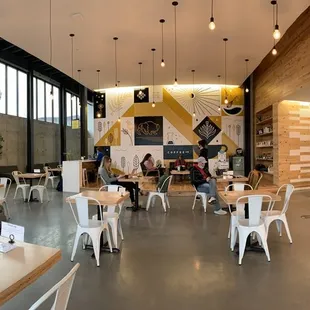 the interior of a coffee shop
