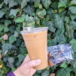 Cafe au lait and vanilla almond butter espresso balls are a perfect pair