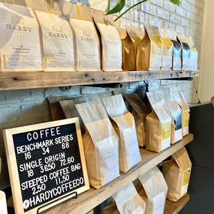 In house roasted coffee beans