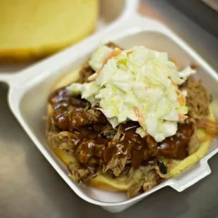 Smoked Pulled Pork with slaw.