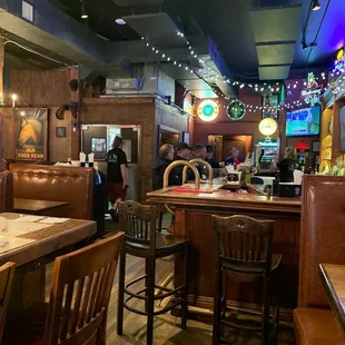 the interior of the pub