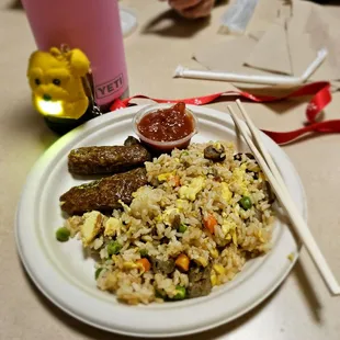 @QMC Harkness Dining Rm 5/17/2024.I'm totally not A Breakfast person.LOL! I should have bought Inari Sushi 2take home.Turkey Sausage I liked