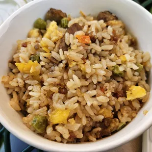 Scoop of fried rice.