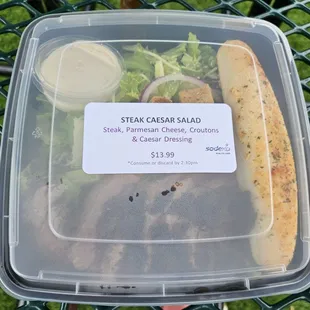 Showcase Menu, Steak Caesar Salad.