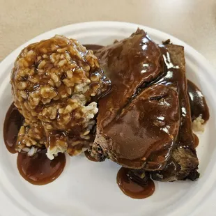 Beef Pot Roast and Brown Rice.