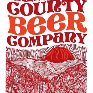 a red and white poster with the words harlan county beer company