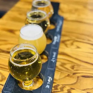 a flight of beers