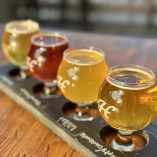 a flight of beers