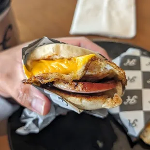 Double breakfast sandwich (single $9, double $12)