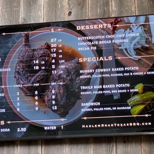 menu, ribs