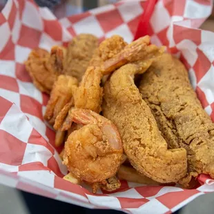 a basket of fried food