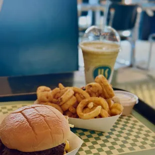 Harlem Classic w/ Beef with Curly Fries W/Chipotle Mayo + Vanilla Shake