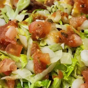 Close up view of nachos