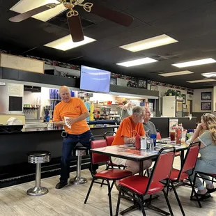 Inside with some regulars