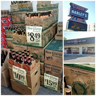 a variety of bottles