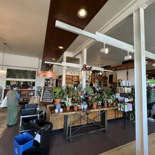 the inside of a flower shop