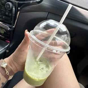 Green tea matcha with lavender