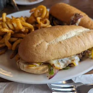 Philly cheese steak and fries