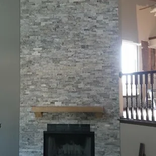 Stone fireplace options are available.