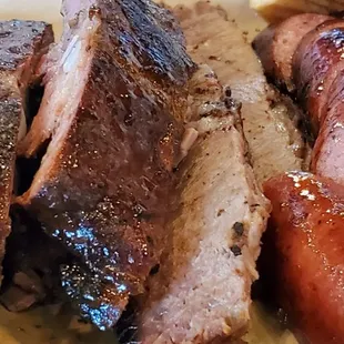 Brisket, ribs, sausage