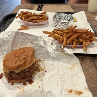 Pulled Pork Sandwich and Basket of Fresh Cut Fries