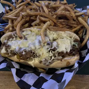 Cheesesteak and fries