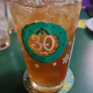 a glass of iced tea