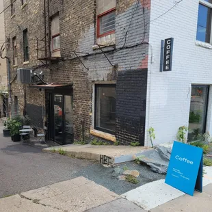 Entrance is in the alley