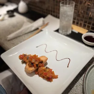 Rare Salmon Steak w/ Ratatouille