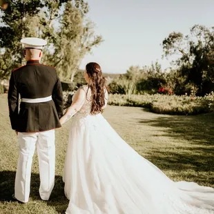 Bride and Her Marine Husband