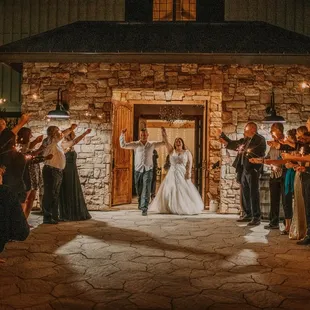 Sparkler exit for the Happy Couple at the End of A Magical Day