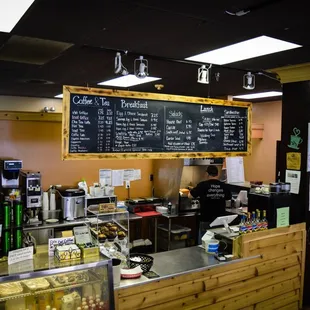 the counter and menus