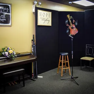 Stage area for Friday Night Coffehouses