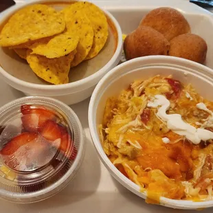 The whole meal from yesterday's lunch.