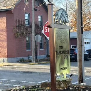 Sign as seen from outdoor patio