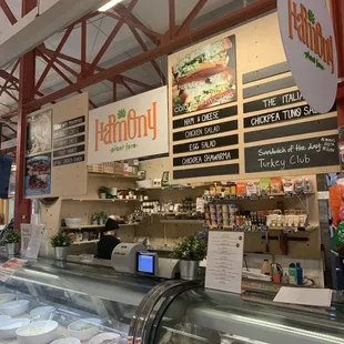 a variety of food items on display