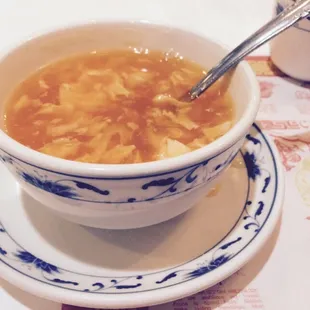 Egg drop soup.  Orange?