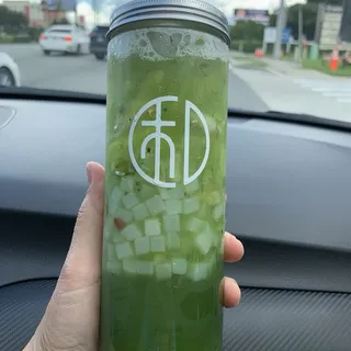 Lychee Kiwi Grape Fresh Fruit Tea with Lychee Jelly