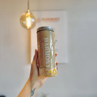 Mango Coconut Latte Smoothie with Coffee Jelly