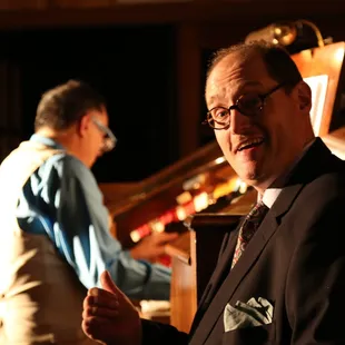 Silent movie night with the San Francisco Castro Theatre Organ played by Dave Moreno. Vocalist Matias Bombal