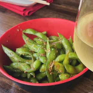 Spicy Garlic Edamame