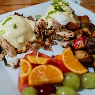 House-smoked salmon eggs benedict