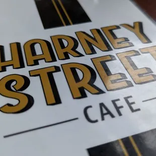 a closeup of the menu