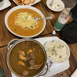 Crab scrampi and gumbo