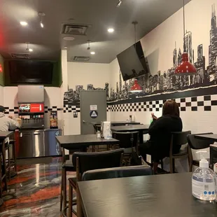 a view of the inside of a restaurant