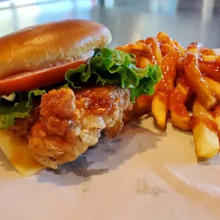 Harold's Chicken Sandwich and Fries...