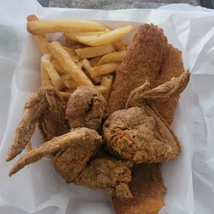 One piece catfish three wing combo.